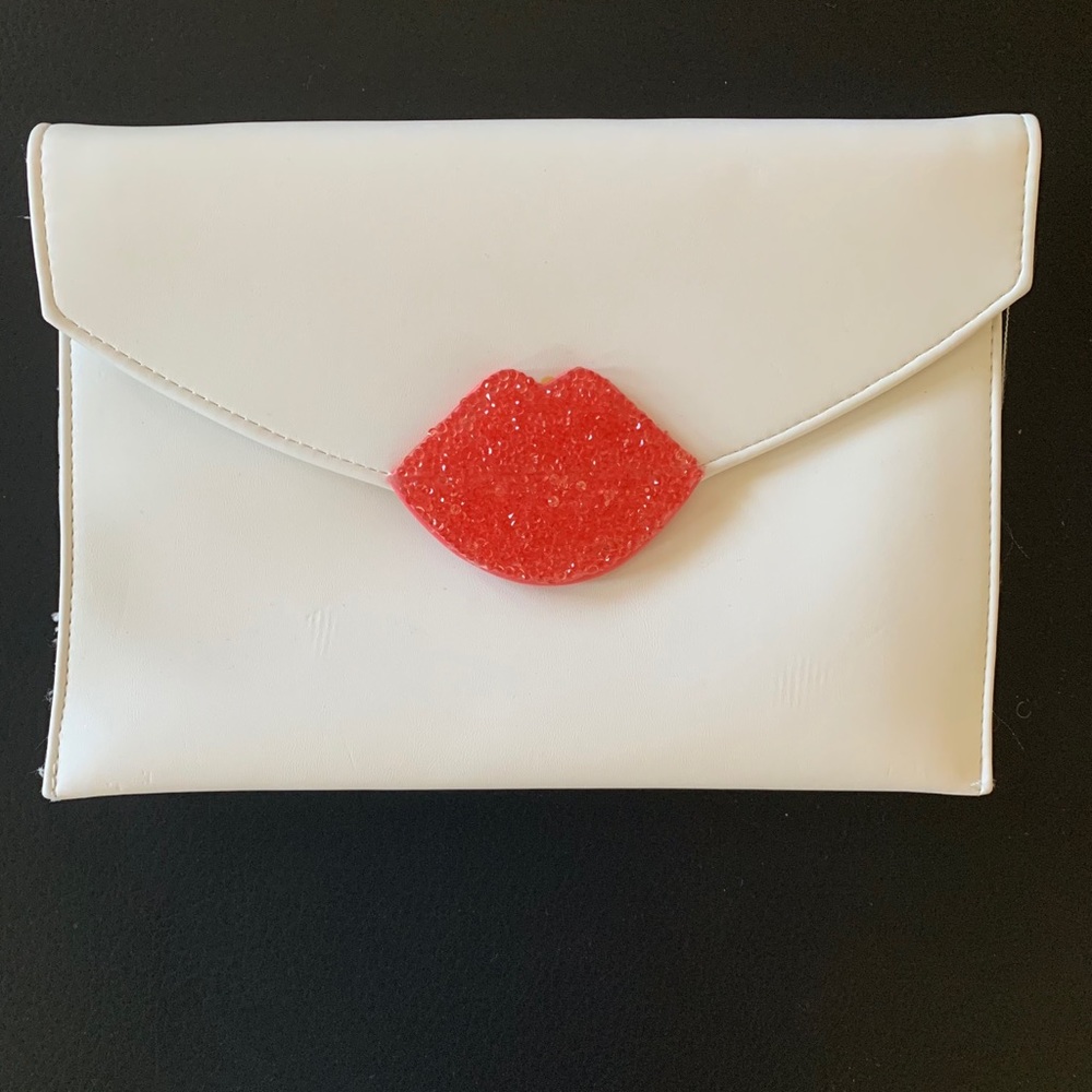 Bebe White Clutch/ Crossbody